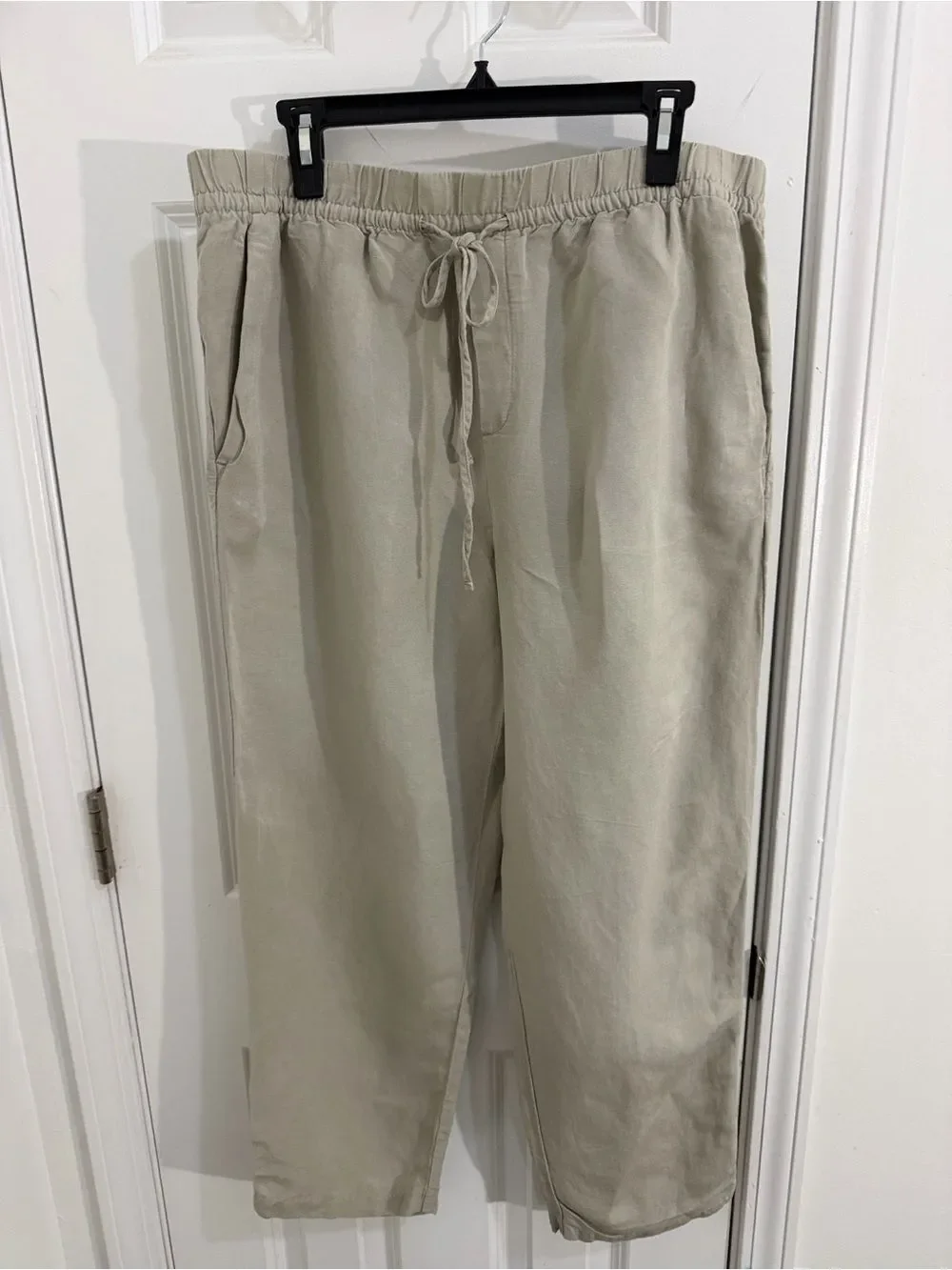 H&M Women’s Linen Light Beige Drawstring Size Large